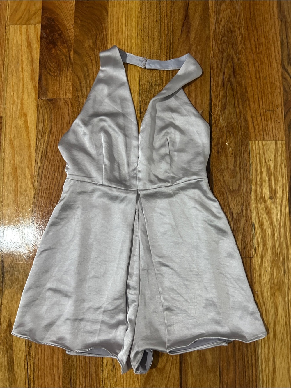 DO+BE Light purple One-Shoulder Satin Romper